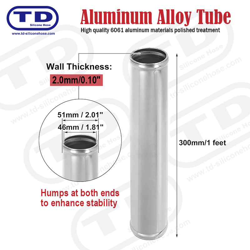 Aluminiumrör OD: 51mm L: 300mm