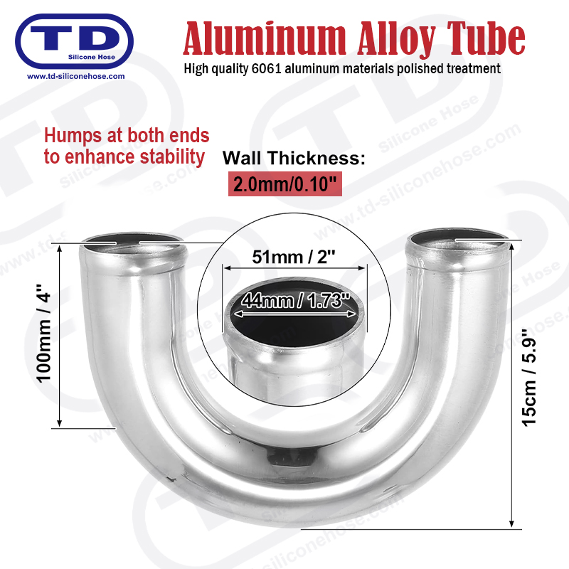 Aluminiumrör 180 ° ELBOW OD: 2.0 