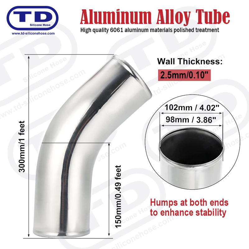 Aluminiumrör 45 ° ELBOW OD: 4,0 