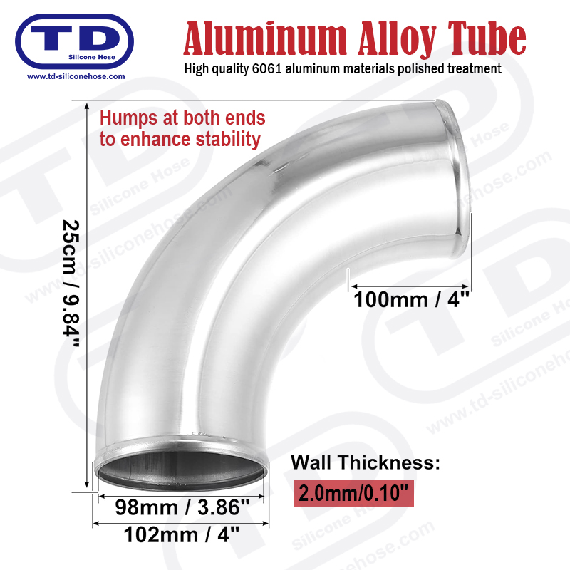 Aluminiumrör 90 ° ELBOW OD: 4,0 